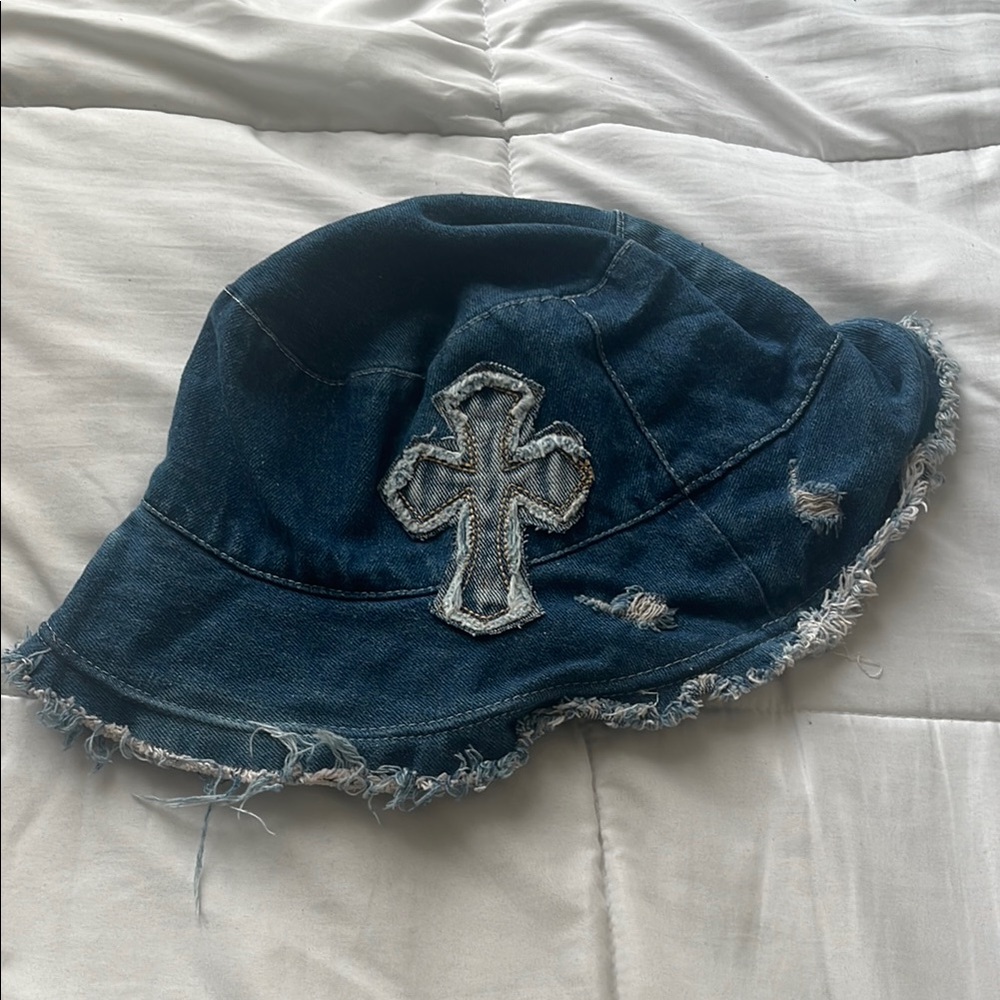 Custom denim bucket hat